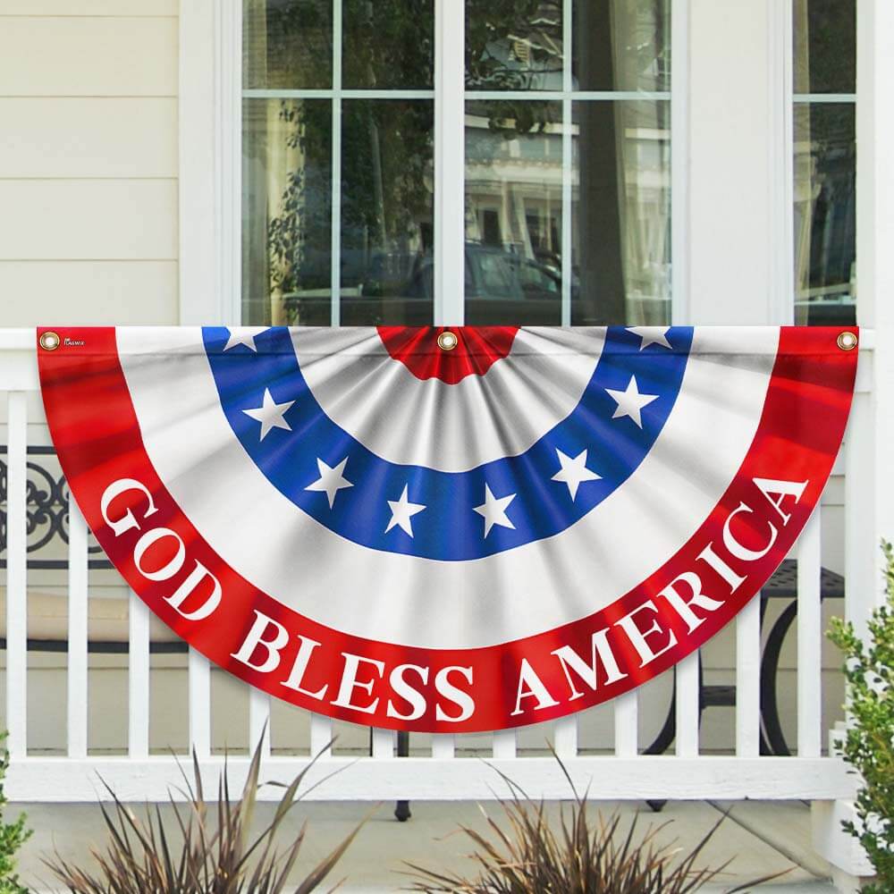 Bimipi American Flag - Happy 4th Of july God Bless America Non-pleated Fan Flag