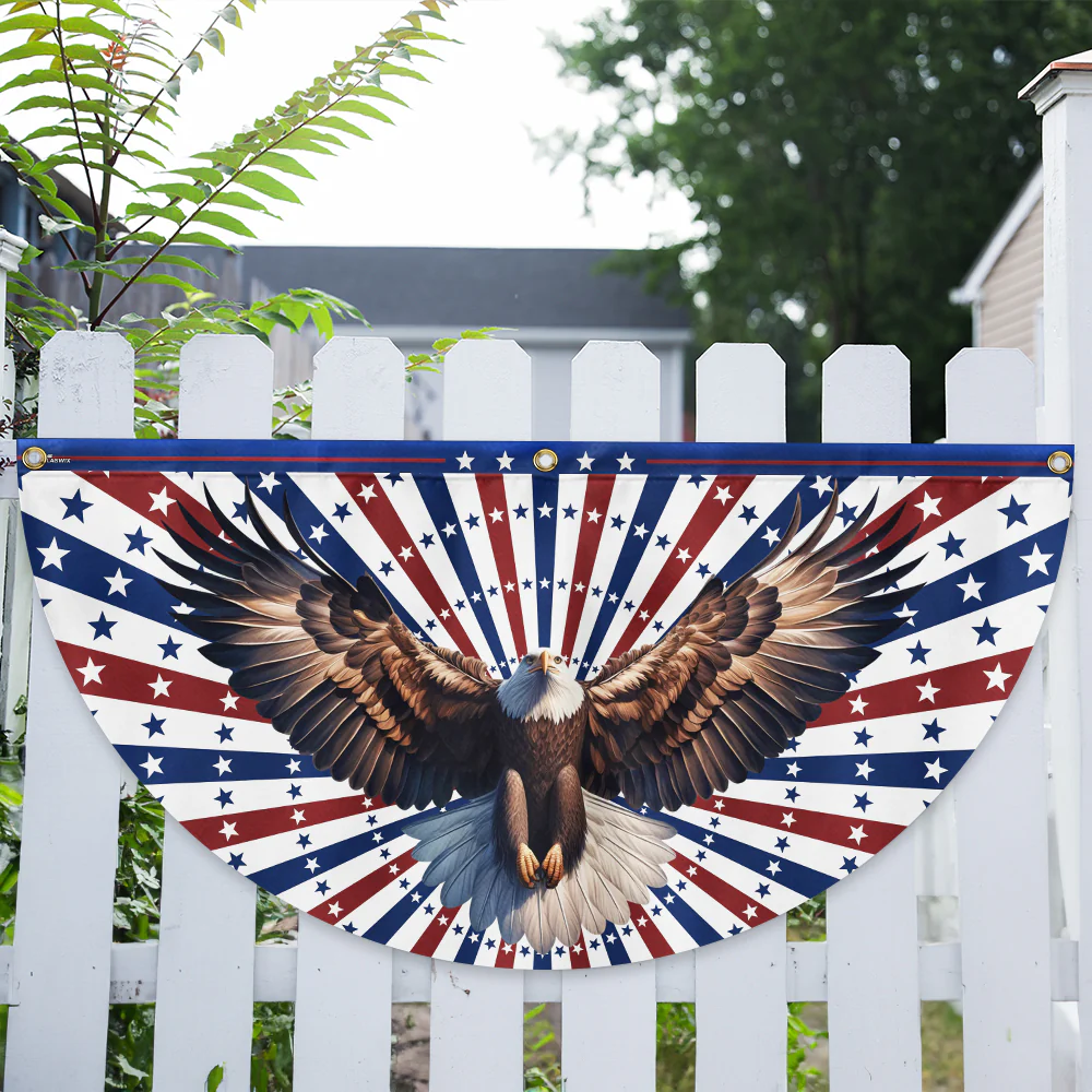 Bimipi American Flag - Patriotic Eagle 4th Of july Non-pleated Fan Flag