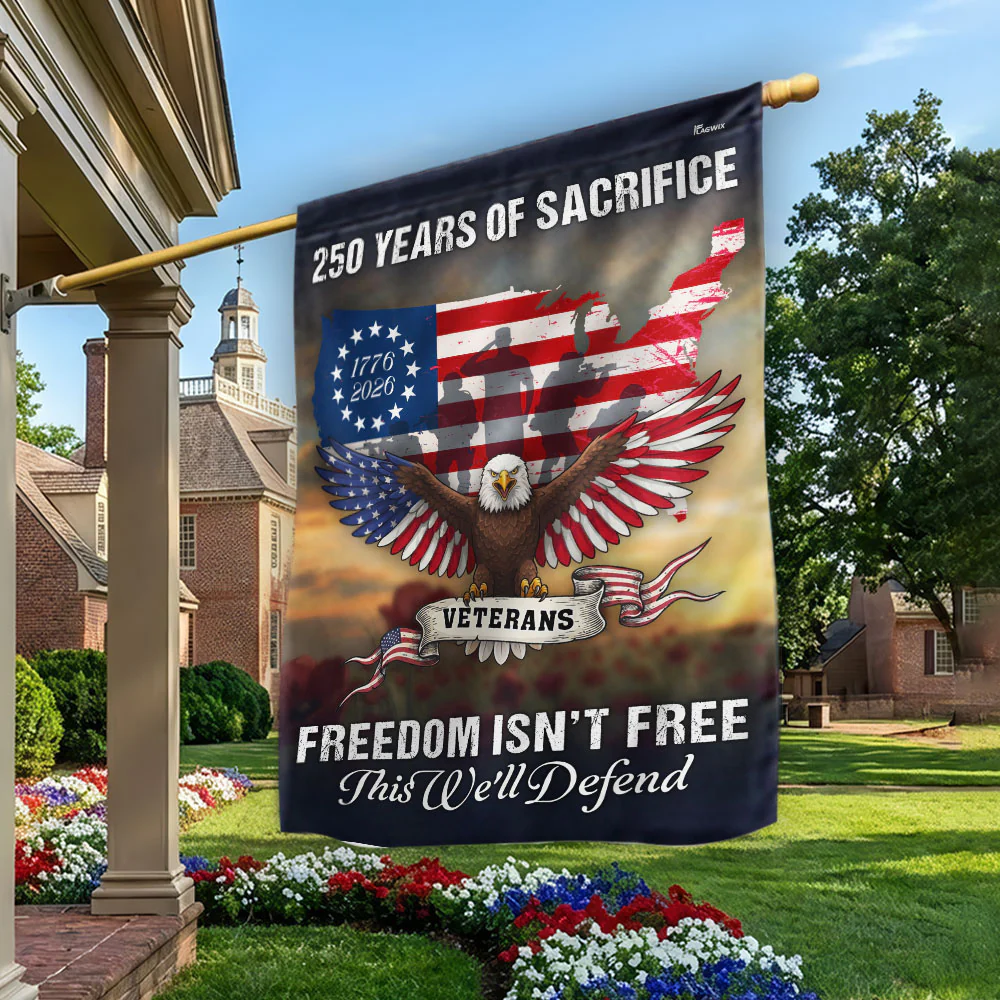 Veterans Day Flag, 250 Years of Sacrifice United States Map Flag