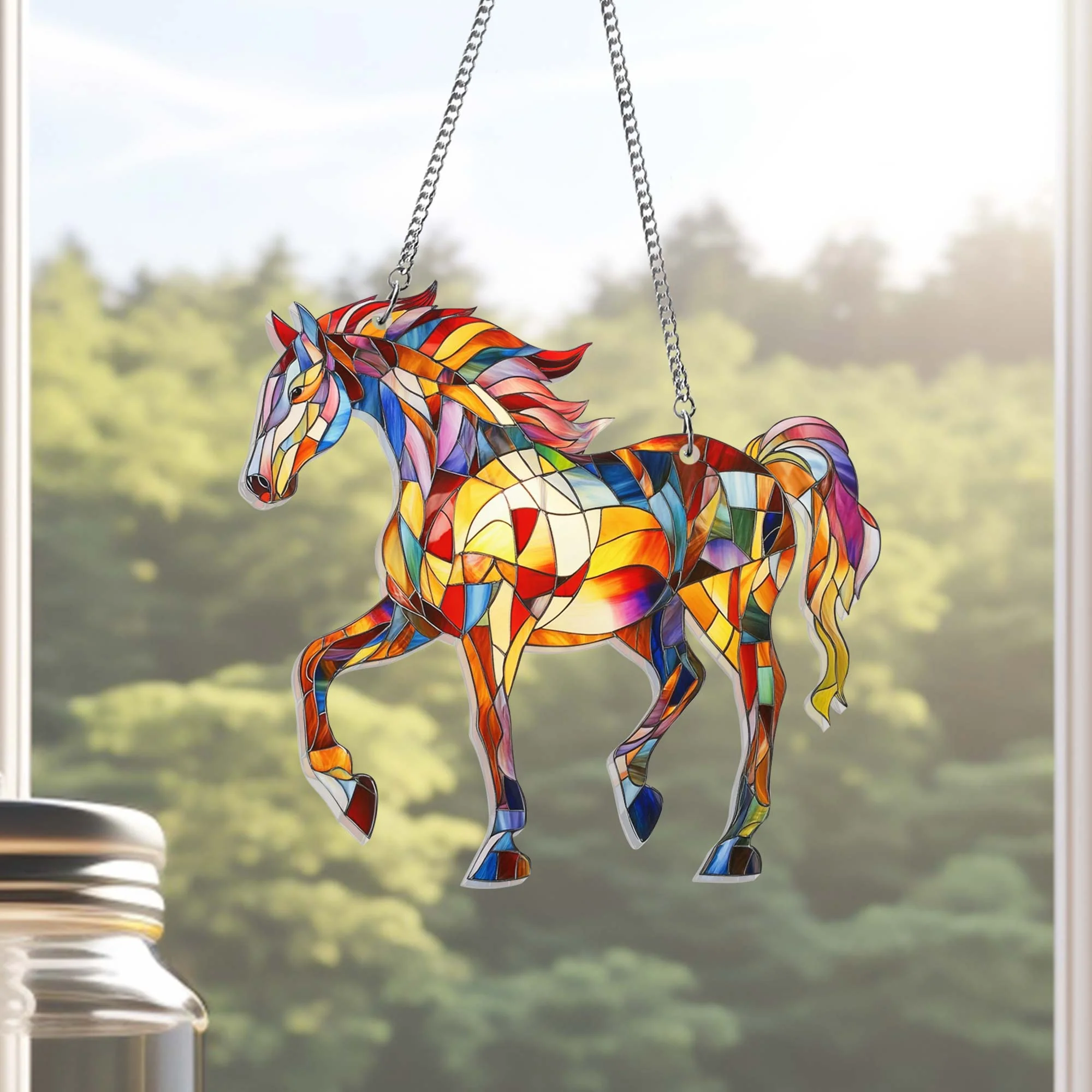 Colorful Horse Equine Lovers Suncatcher Acrylic Hanging