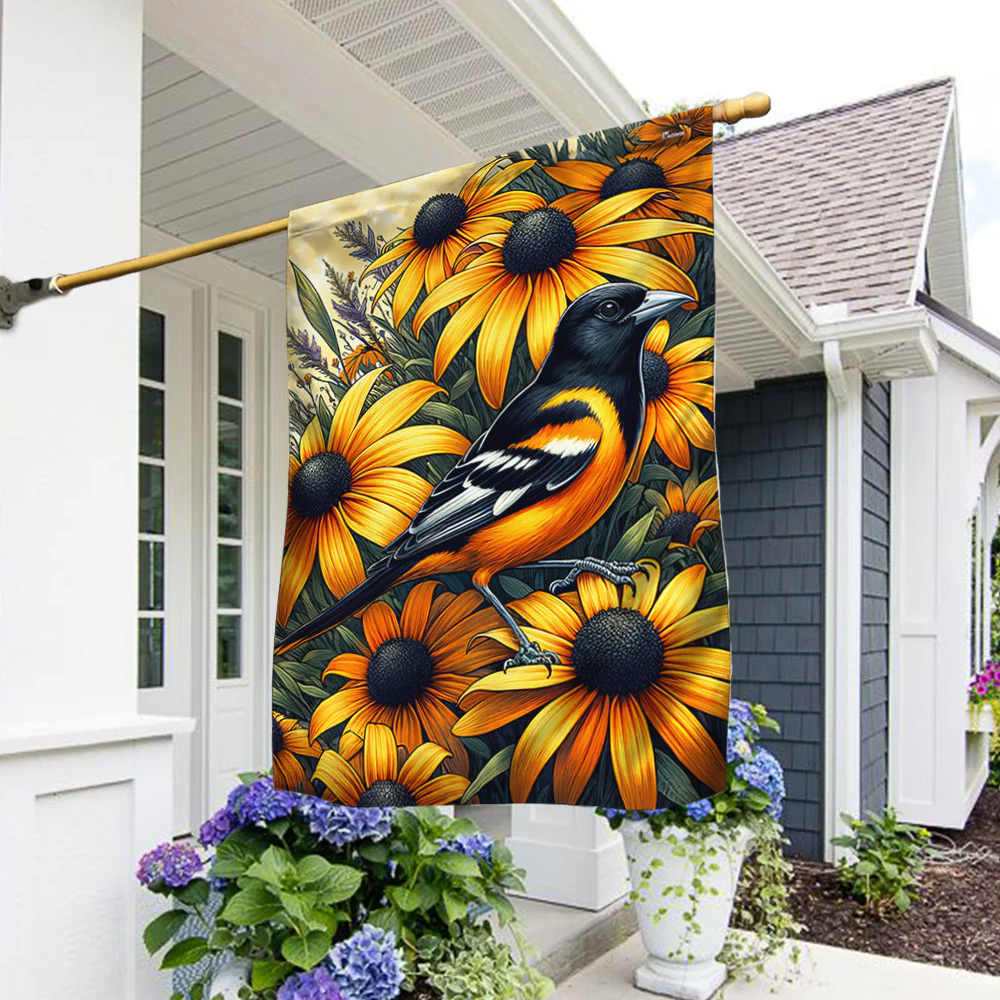 Bimipi Baltimore Oriole Bird and Black-eyed Susan Flower Maryland State Symbols Flag