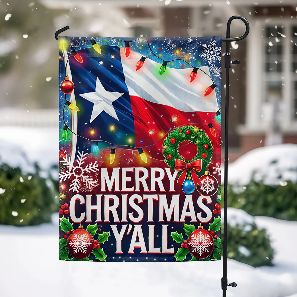 Texas Christmas Flag Merry Christmas Y'all