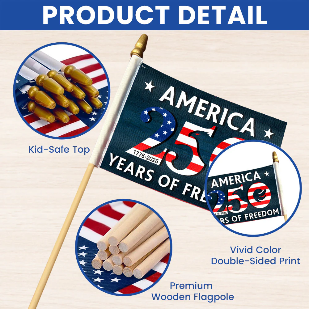 250 Years of Freedom United States of America Handheld Flag