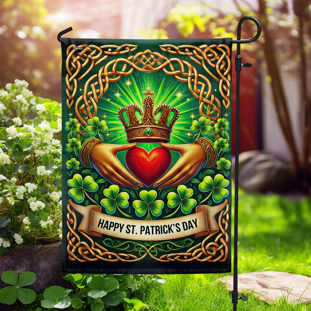 Happy St Patrick's Day Claddagh Irish Flag