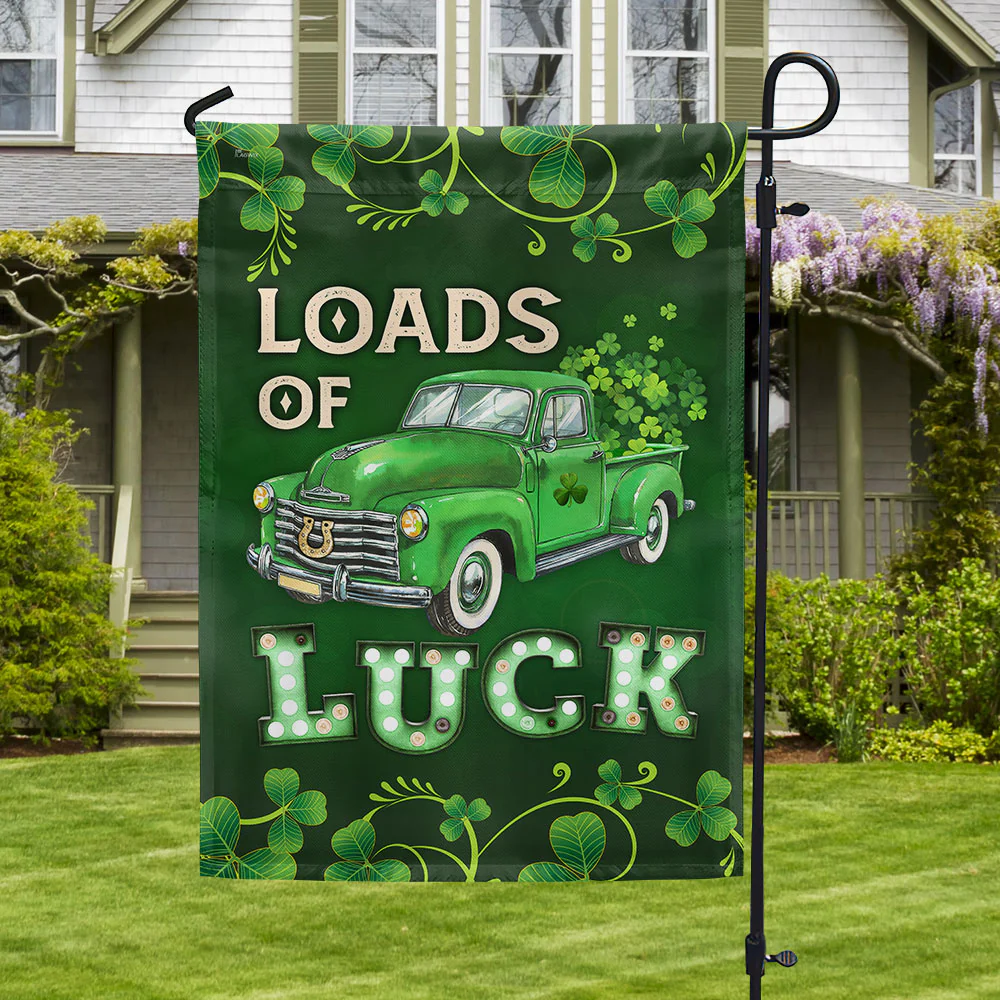St. Patrick's Day Irish Shamrock Loads Of Luck Flag