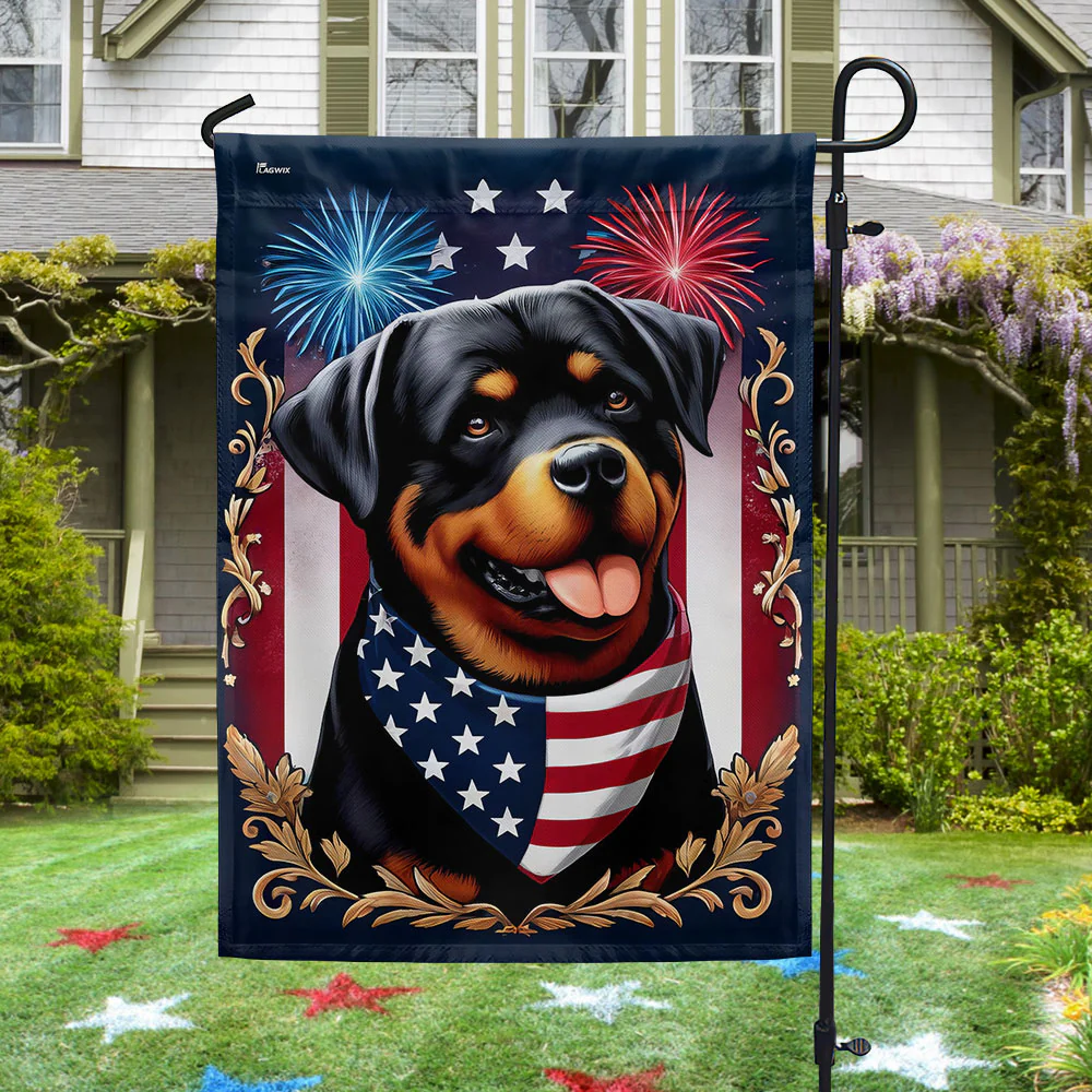 Bimipi American Flag - Rottweiler Dog American Flag Wrapped in Glory