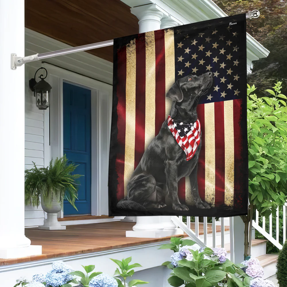 Dog Flag Black Labrador American Flag Wrapped in Glory