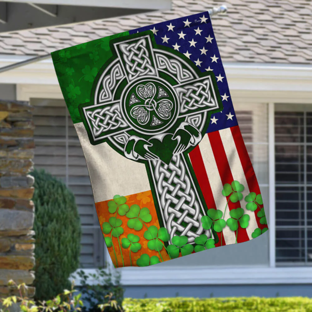 Irish American Flag Irish Celtic Christian Flag THB3706Fv1