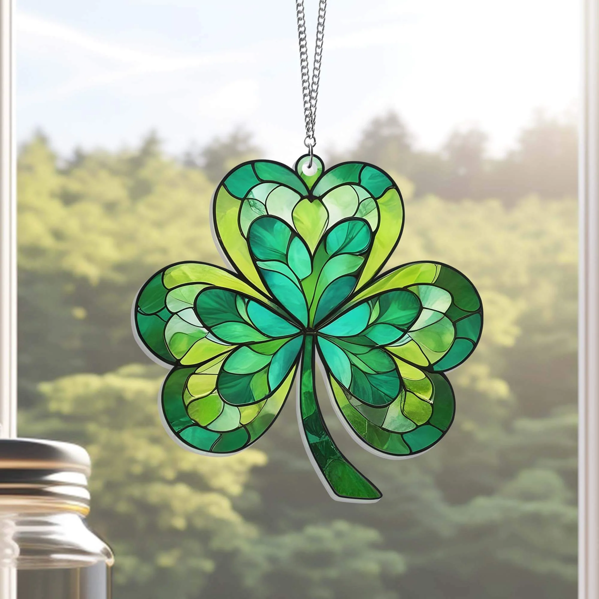 Shamrock Irish Saint Patrick's Day  Suncatcher Acrylic Hanging