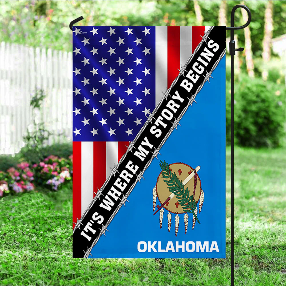 Oklahoma And American Flag It's Where My Story Begins