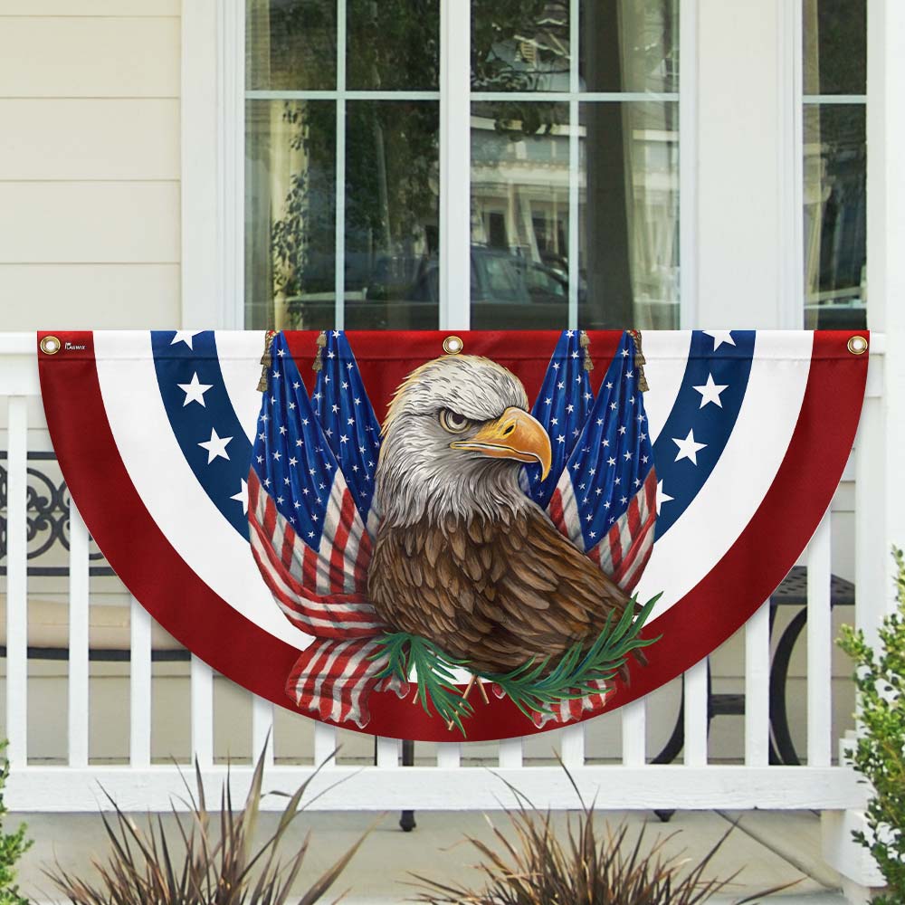 Patriotic Eagle American Non-Pleated Fan Flag