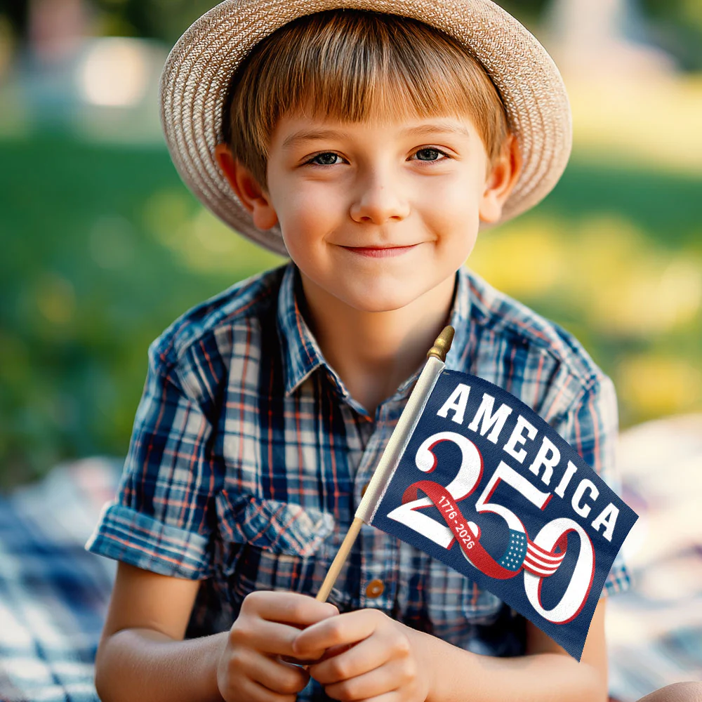 American 250 Years Flag, Patriotic Handheld Flag for Independence Day