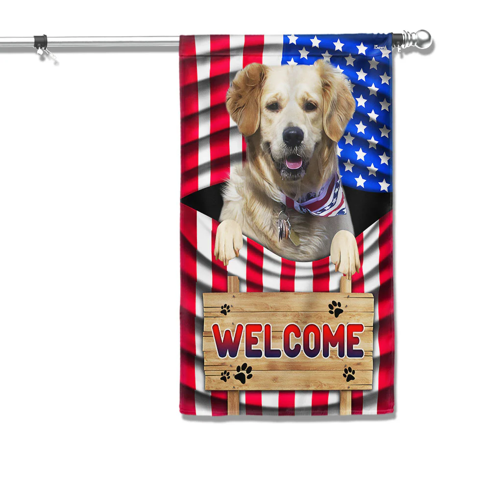 Butterscotch Dog Welcome American Flag TQN1135Fv2CT1