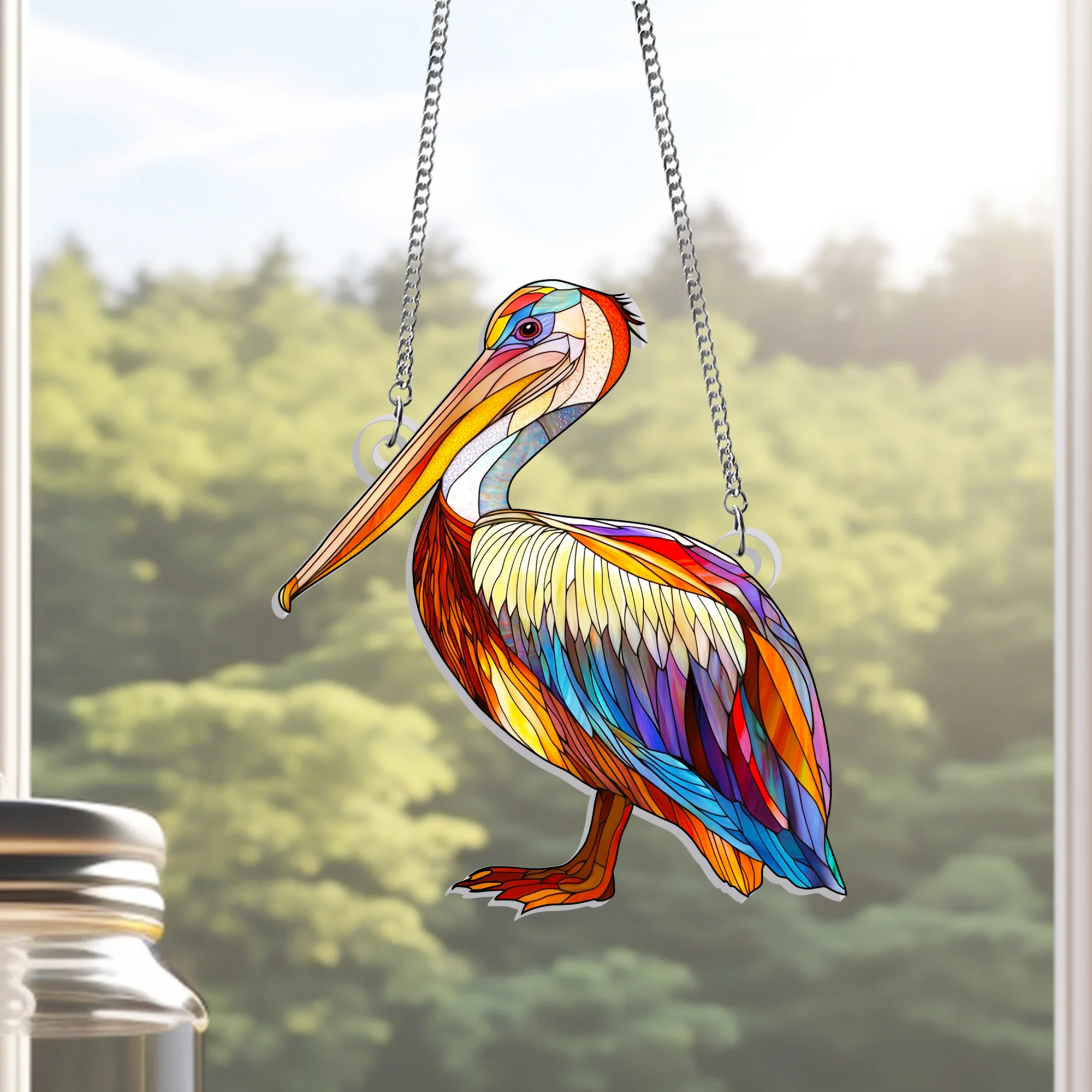 Pelican Bird Louisiana Suncatcher Acrylic Hanging Sign