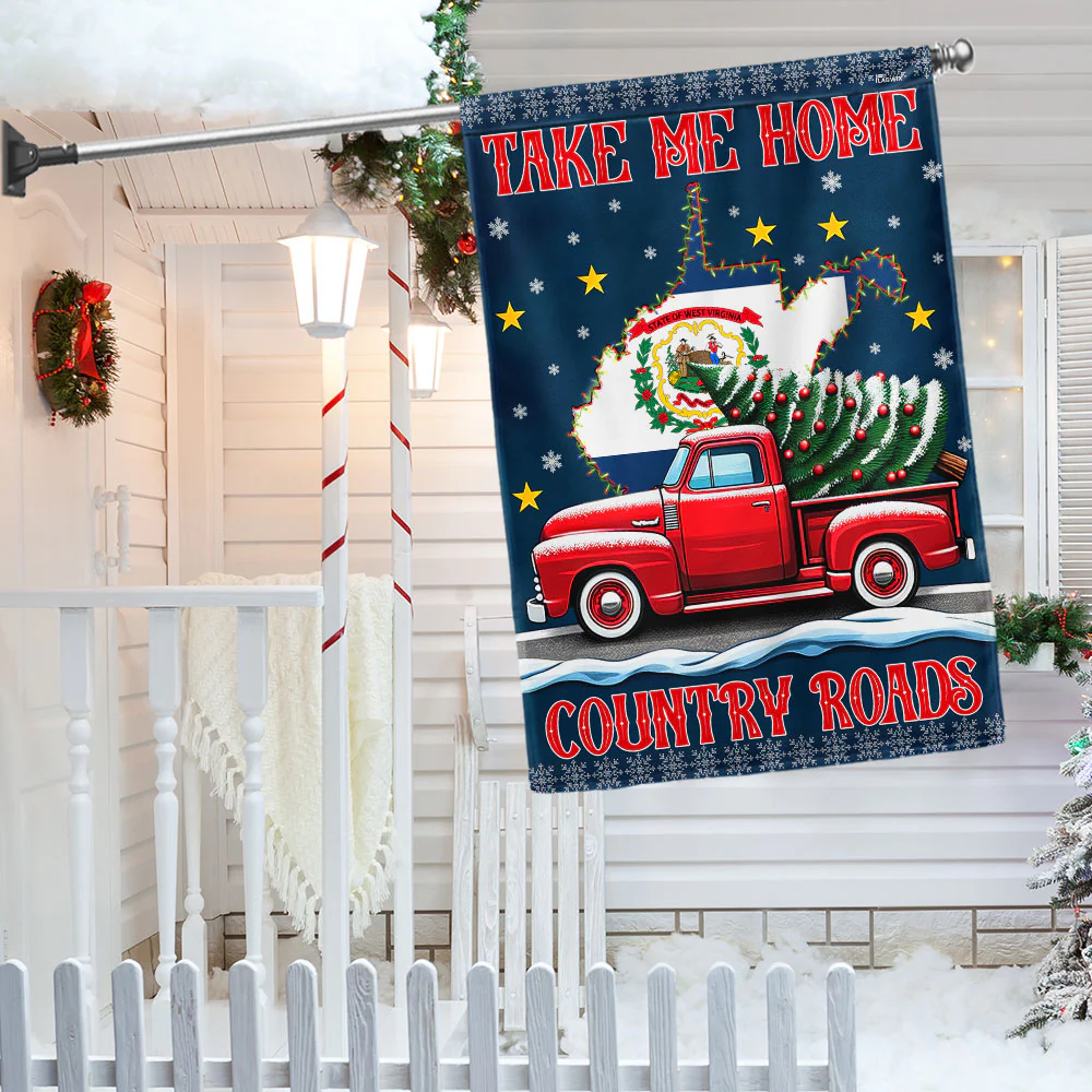 Christmas Take Me Home Country Roads, West Virginia Flag