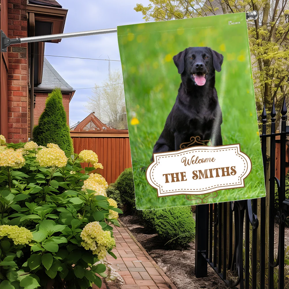 Custom Welcome Flag with Photo & Name, Personalized Home Decor Gift