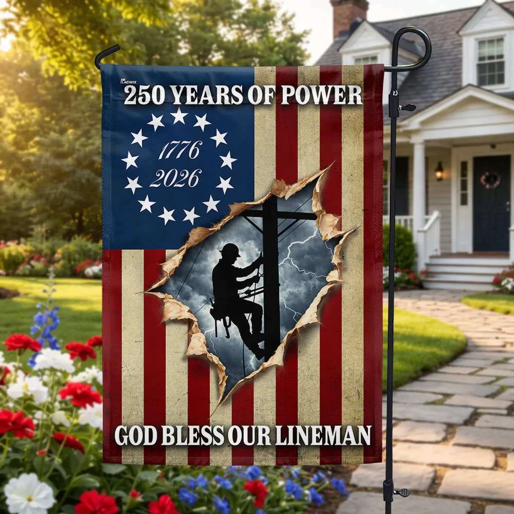 Lineman Flag, 1776 2026 God Bless Our Lineman American Flag