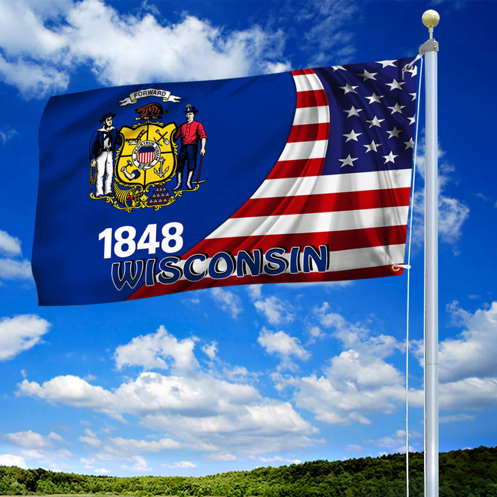 Wisconsin Eagle Grommet Flag MLH1774GFv23