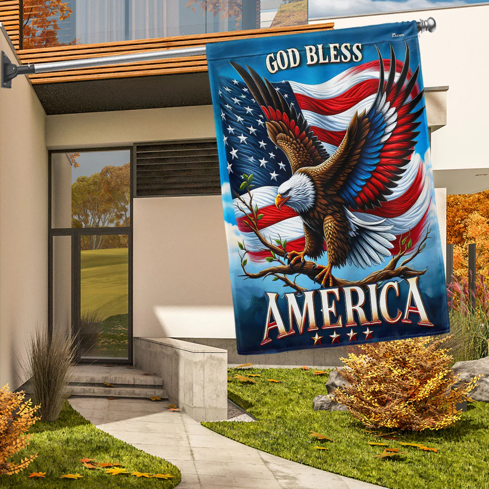Bimipi American Flag - God Bless America Eagle Independence Day 4th Of july Flag