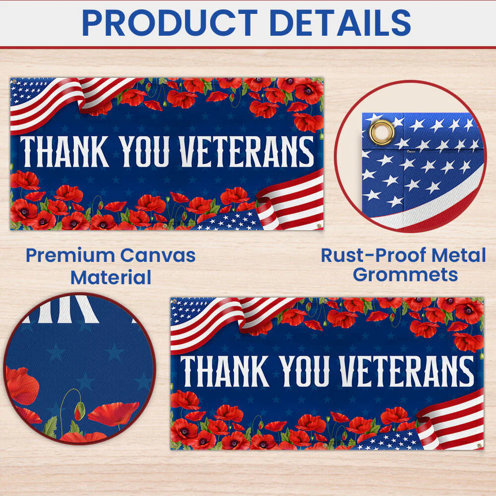 Veterans Day Thank You Veterans Fence Banner