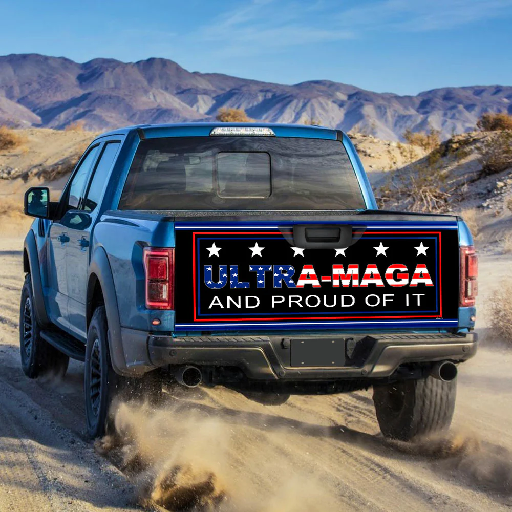 Ultra MAGA and Proud Of It 2nd Amendment Truck Tailgate Decal Sticker Wrap