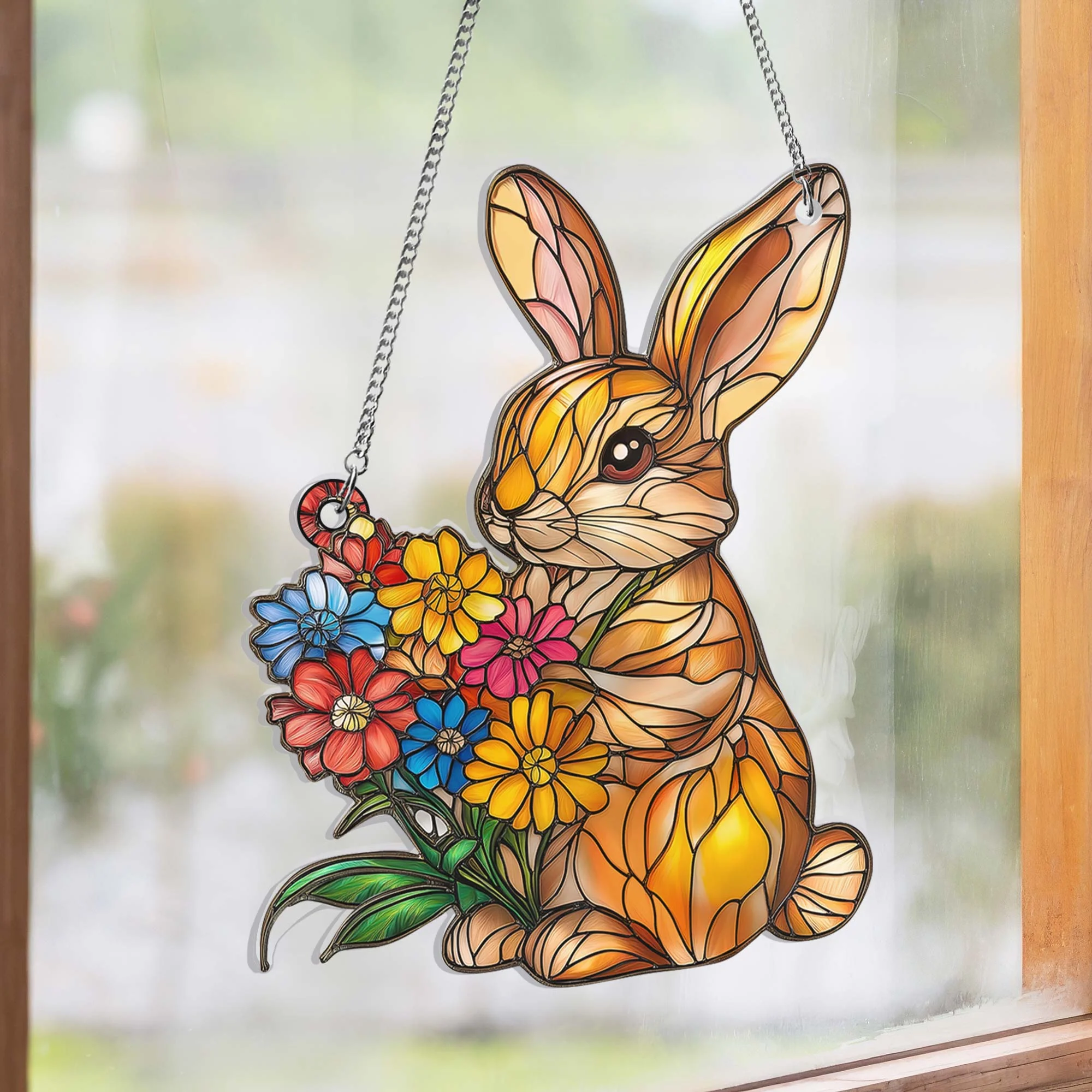 Easter Bunny Rabbit Suncatcher Acrylic Window Hanging