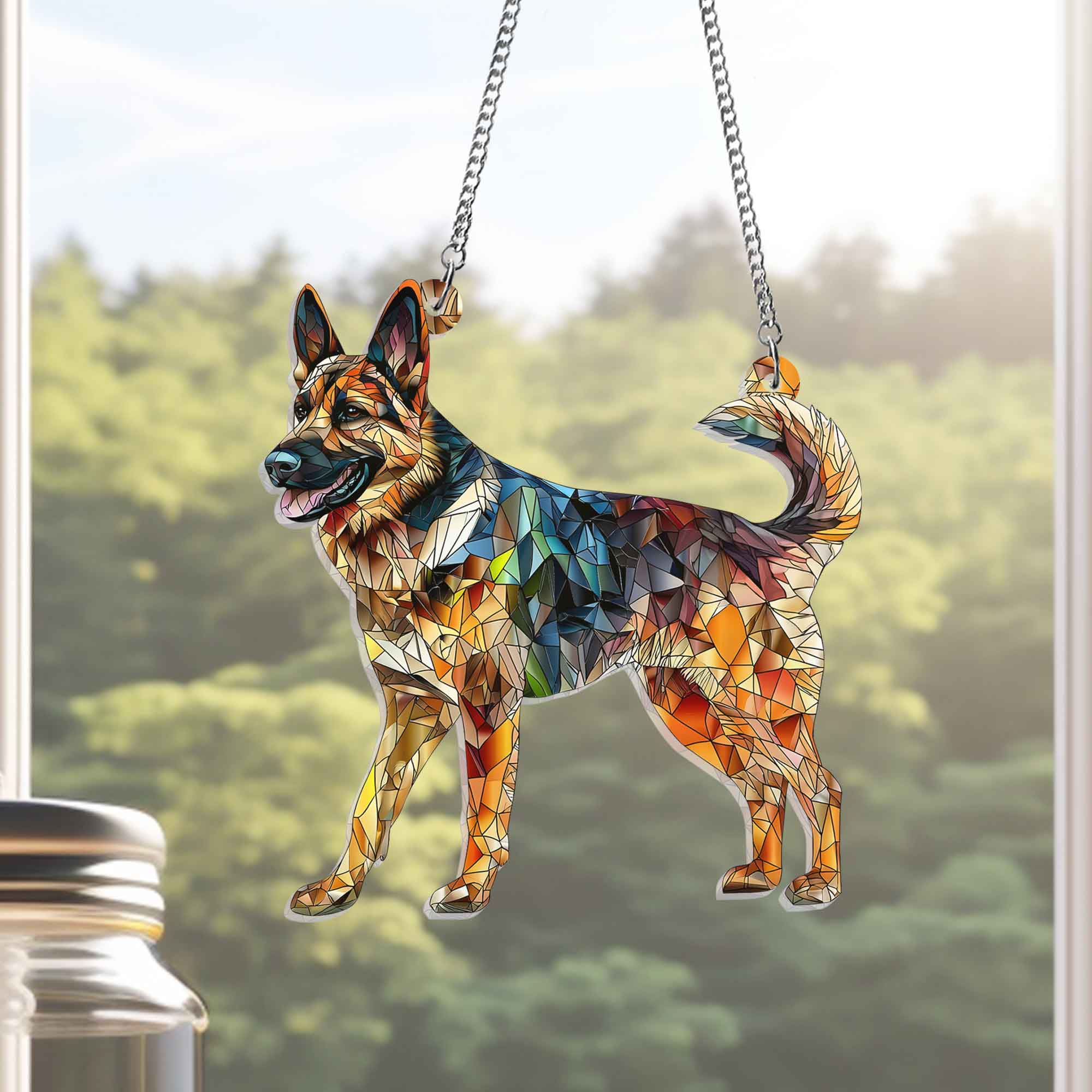 German Shepherd Acrylic Suncatcher Window Hanging