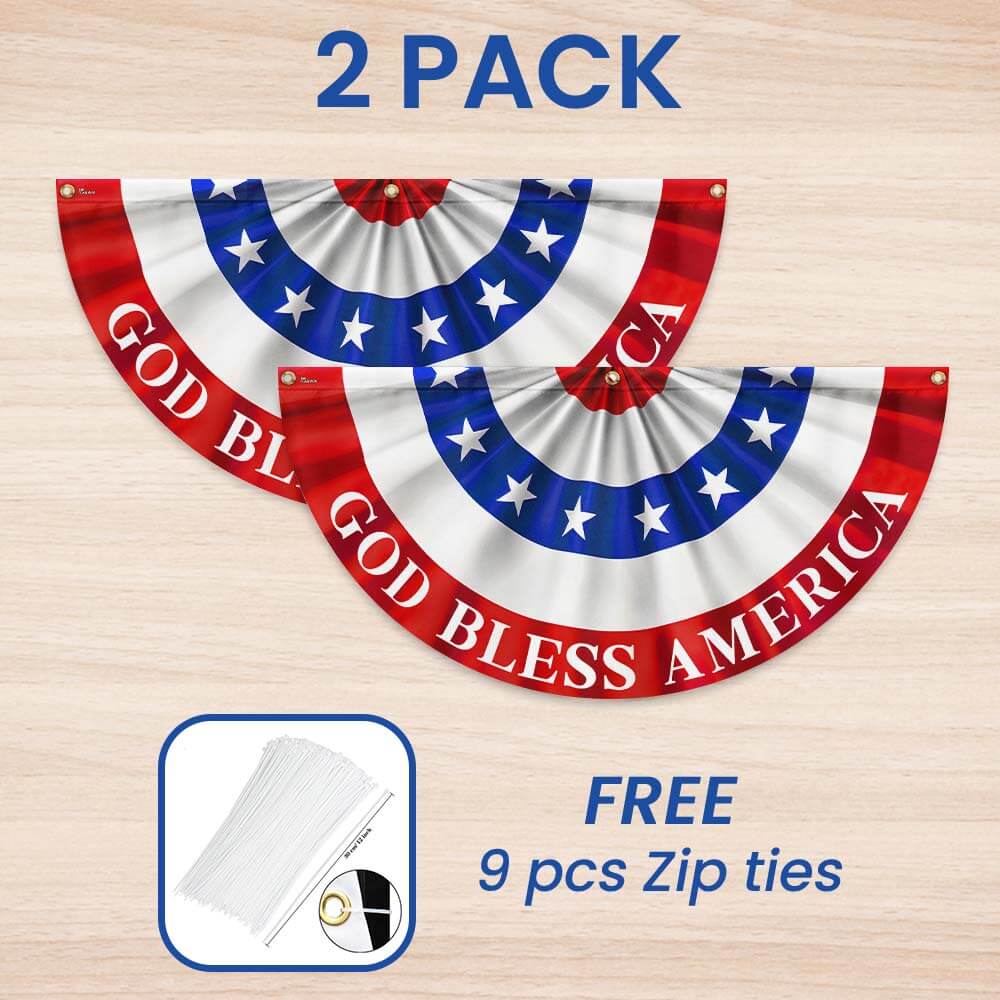Bimipi American Flag - Happy 4th Of july God Bless America Non-pleated Fan Flag