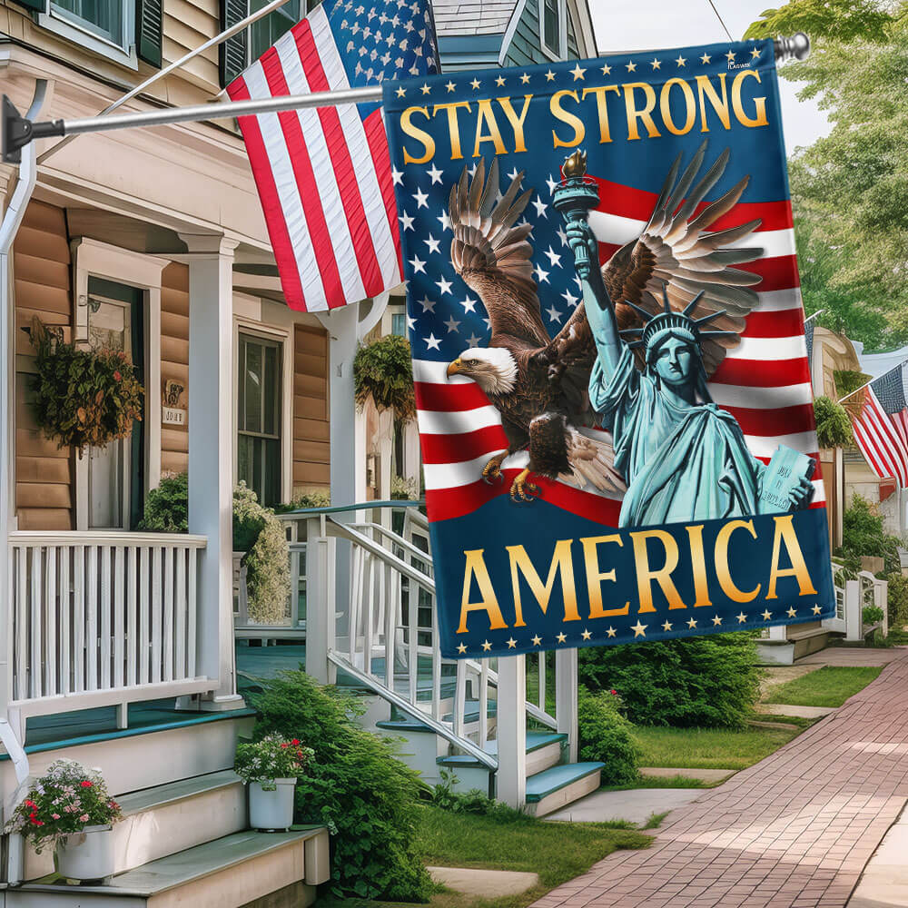 Bimipi American Flag - Independence Day Eagle Statue of Liberty Stay Strong America Flag