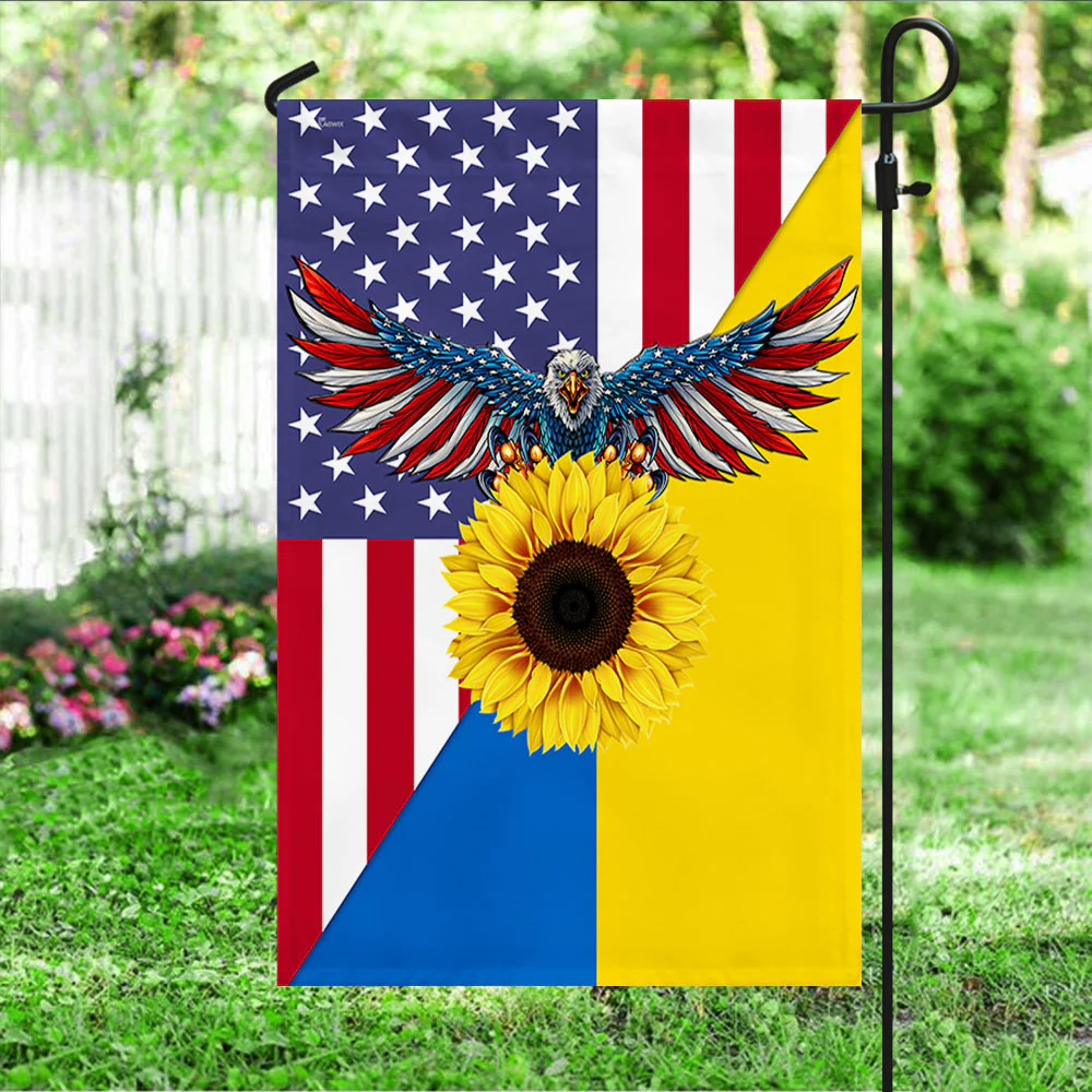 Ukraine Flag Sunflower Ukrainian American Flag