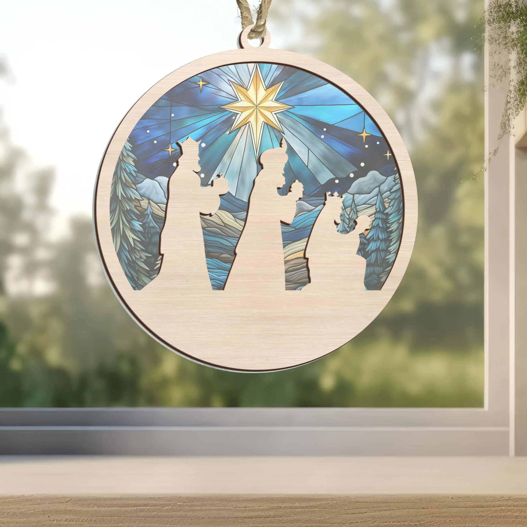 Christmas Ornament, Three Kings Christmas Three Wise Men Suncatcher Ornament